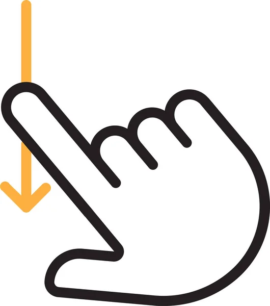 拖动轮廓样式中的手指手势图标 — 图库矢量图片