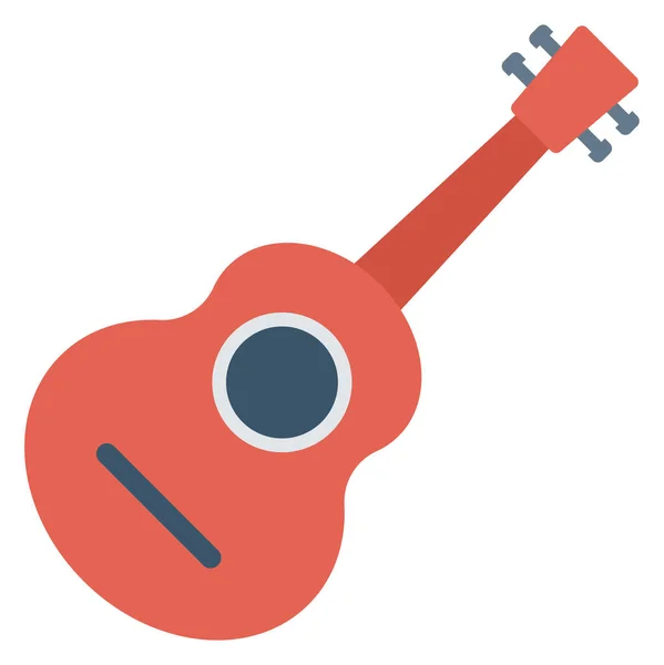 Икона Гитарной Мелодии Плоском Стиле — стоковый вектор