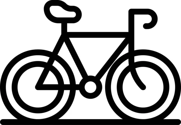 Cyklistické Kolo Dovolená Ikona Obrysu Stylu — Stockový vektor