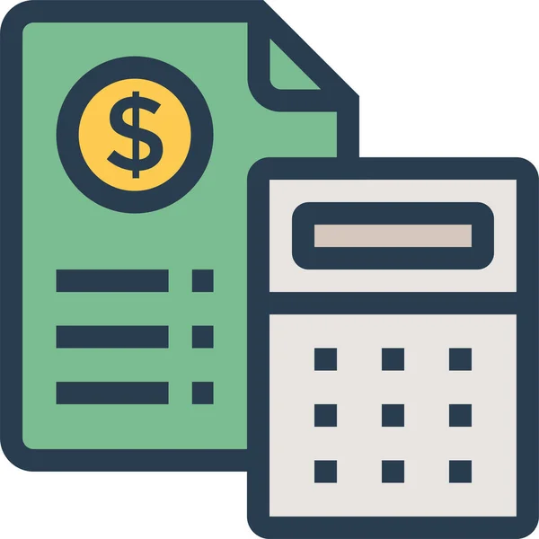 Accounting Calculate Calculation Icon Filled Outline Style — Stock Vector