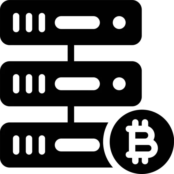 Bitcoin Negocio Criptomoneda Icono Estilo Sólido — Vector de stock