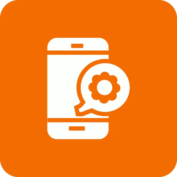 Configurations Téléphone Portable Icône Mobile Dans Style Badge — Image vectorielle