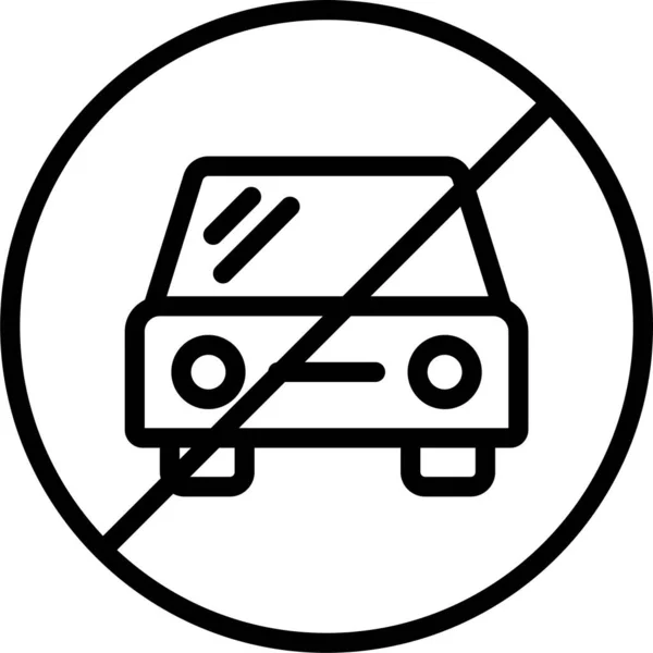 Auto Ikone Verboten — Stockvektor