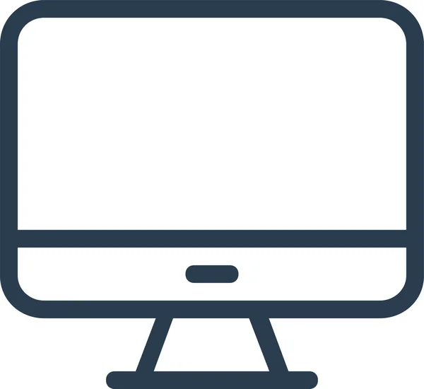 Business Computer Desktop Ikone Umrissstil — Stockvektor