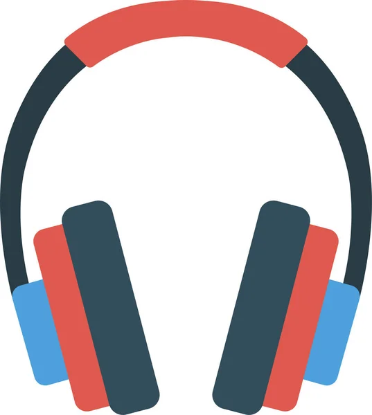 Activity Headphone Listening Icon Flat Style — Stock vektor