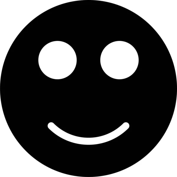 Emoji Gesicht Glückliches Symbol Solidem Stil — Stockvektor