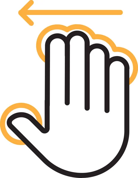 Drag Finger Χειρονομία Εικονίδιο Στυλ Περίγραμμα — Διανυσματικό Αρχείο