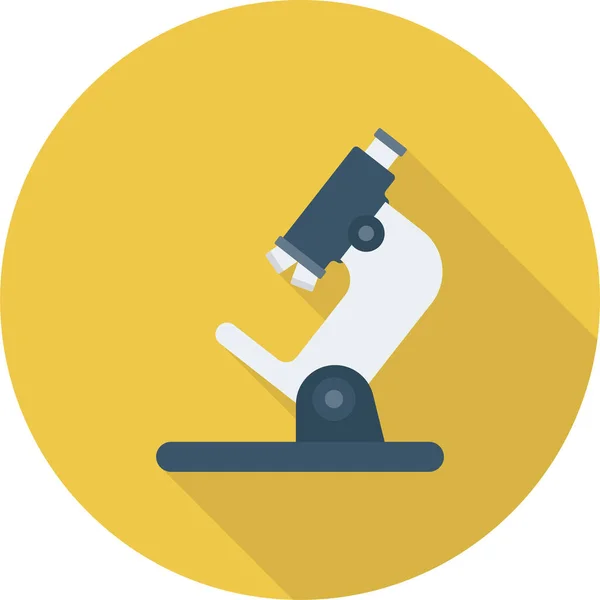 Икона Лабораторного Медицинского Микроскопа Стиле Длинной Тени — стоковый вектор