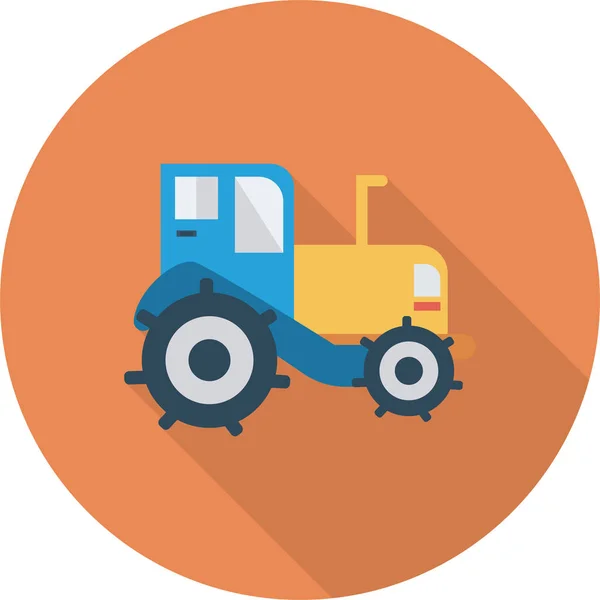 Ikona Automatického Farmaření Traktoru Dlouhém Stylu — Stockový vektor