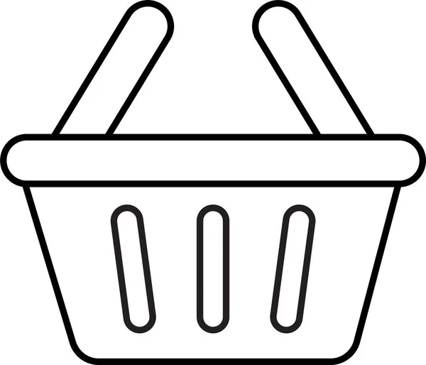 Basket Cart Retail Icon Outline Style — Stock vektor