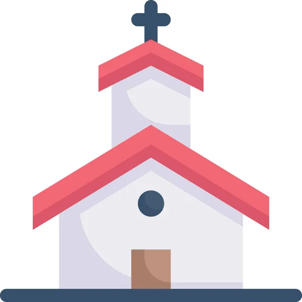 Kaplica Kościół Wielkanoc Ikona Kategorii Wielkanoc — Wektor stockowy