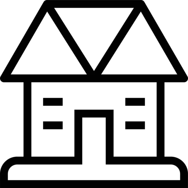 Икона Города Многоквартирного Дома Стиле Абрис — стоковый вектор