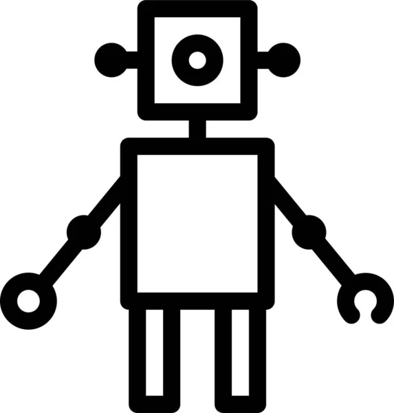 Machine Programmering Robot Pictogram Grote Lijnen Stijl — Stockvector