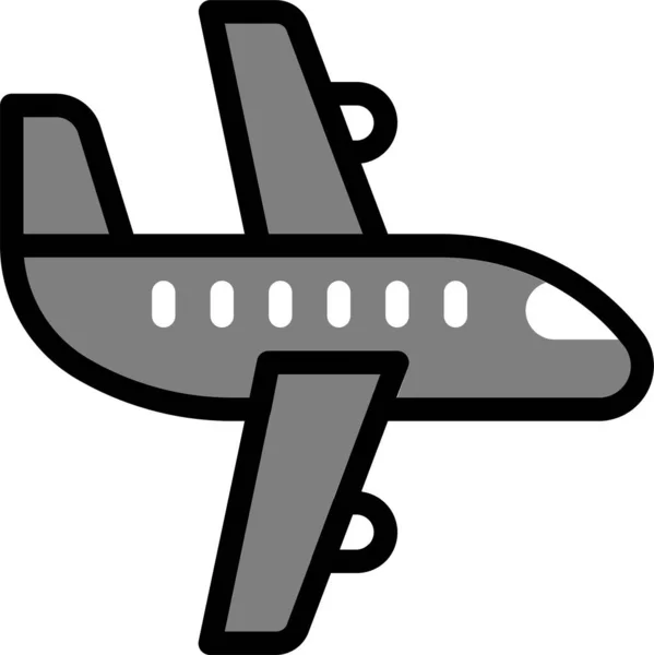 Icono Vuelo Entrega Avión Estilo Esquema Rellenado — Vector de stock