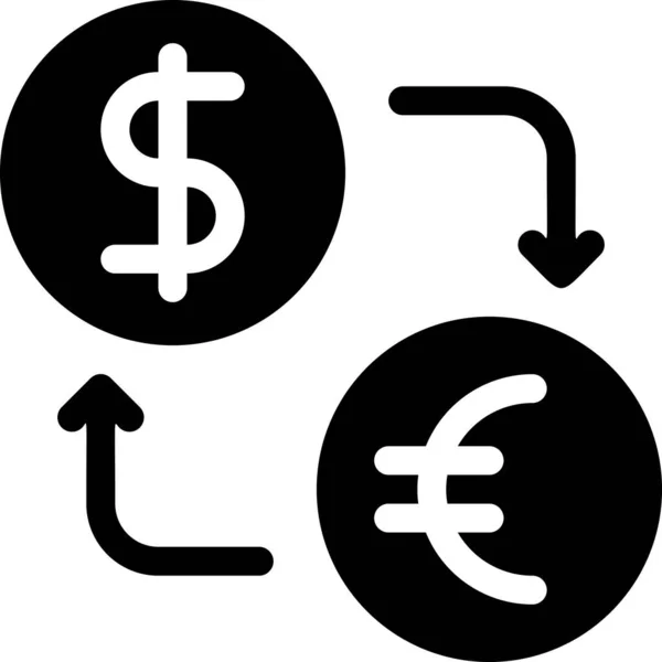 Νόμισμα Ανταλλαγή Online Εικονίδιο Χρήματα Ψώνια — Διανυσματικό Αρχείο