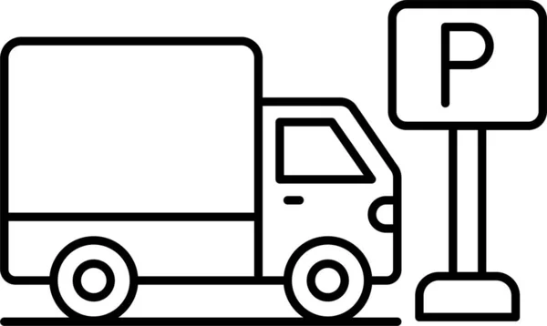 Parkeren Truck Voertuig Pictogram — Stockvector