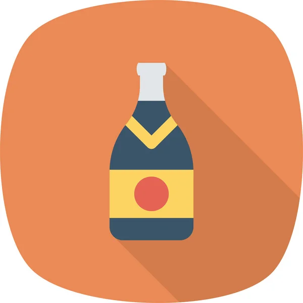 Μπύρα Μπουκάλι Σαμπάνια Εικονίδιο Επίπεδο Στυλ — Διανυσματικό Αρχείο