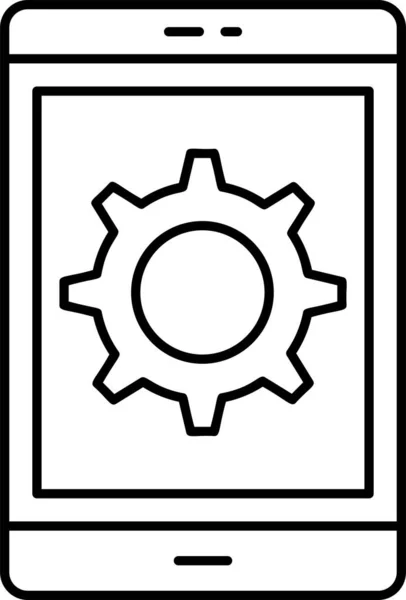 Configuratie Pictogram Mobiele Telefoon Grote Lijnen — Stockvector