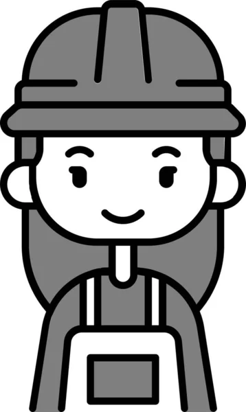 Avatar Diversity Engineer Icon Filled Outline Style — 图库矢量图片