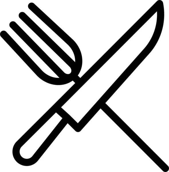 Кухонный Значок Отеля Fork Стиле Наброска — стоковый вектор