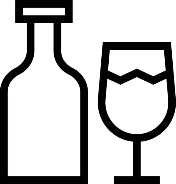 Алкоголь Святкування Напій Значок Контурному Стилі — стоковий вектор