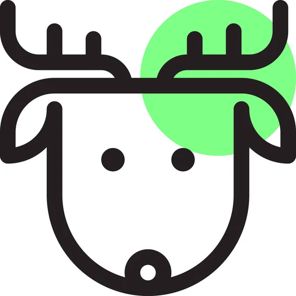 Icône Cerf Noël Animal Dans Style Contour Rempli — Image vectorielle
