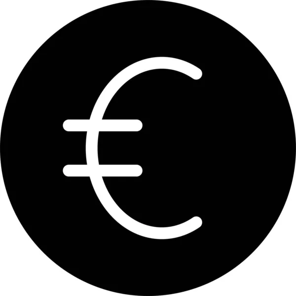 Coin Currency Euro Icon Solid Style — Stock Vector