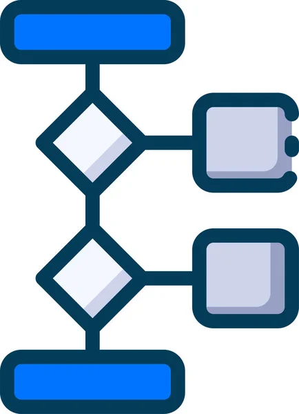 Ícone Diagrama Desenvolvimento Design Estilo Esboço Preenchido — Vetor de Stock