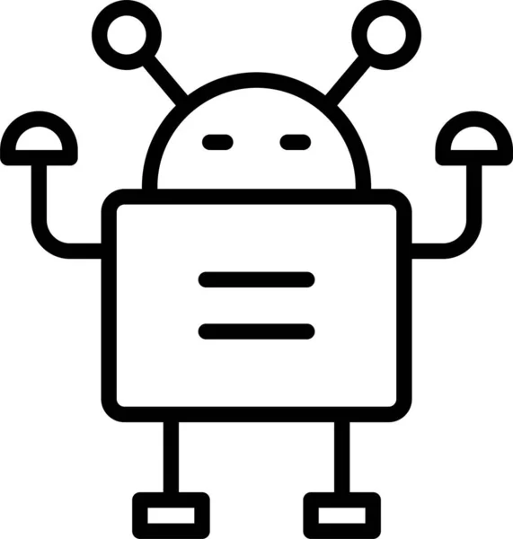 Niño Jugar Robot Icono — Vector de stock