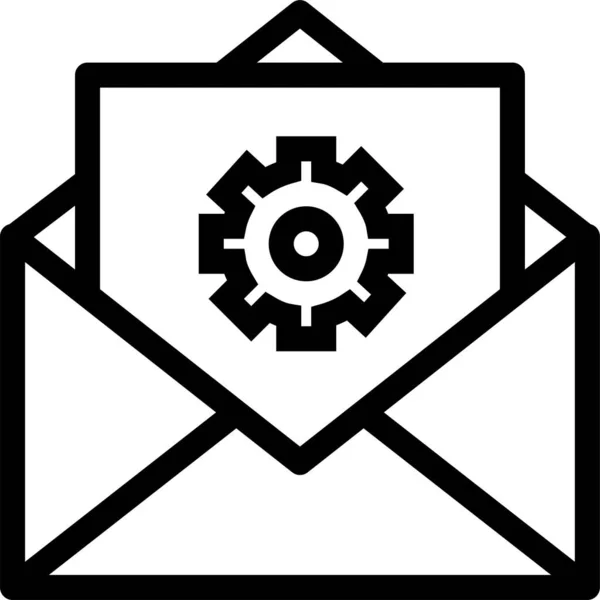 Εικονίδιο Φακέλου Ηλεκτρονικού Ταχυδρομείου Επικοινωνίας Στυλ Περίγραμμα — Διανυσματικό Αρχείο