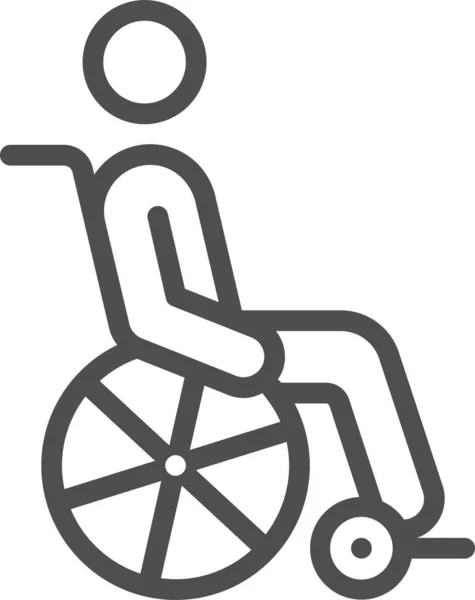 Handicap Man Paralyzed Icon Health Fitness Category — Stock Vector