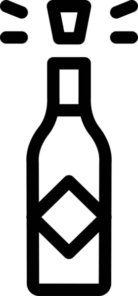 Icono Champán Celebración Botella Estilo Esquema — Vector de stock