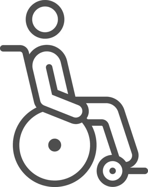 Handicap Invalidní Muž Ikona Nemocnicích Kategorie Zdravotní Péče — Stockový vektor