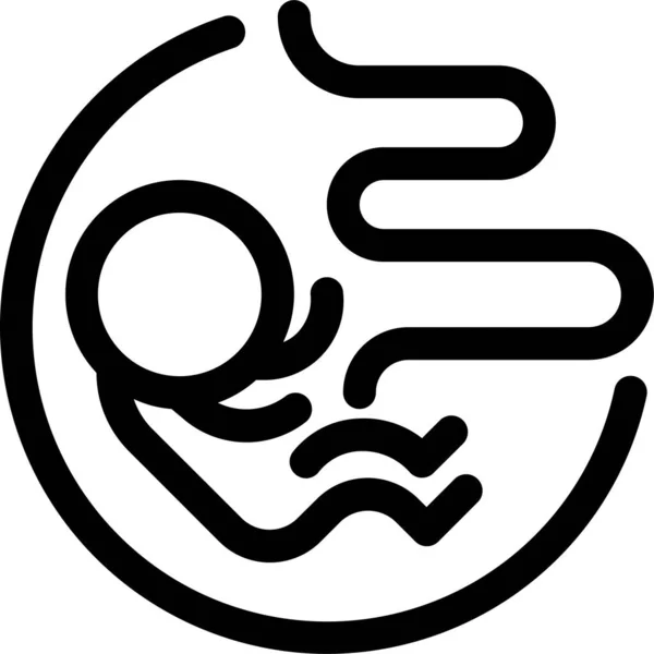 Baby Embryo Fötus Symbol Umriss Stil — Stockvektor