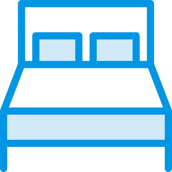 Bed Bedroom Furniture Icon Filled Outline Style — Stock Vector