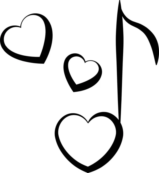Miłość Miłość Miłość Muzyka Ikona Ręcznie Rysowane Stylu — Wektor stockowy