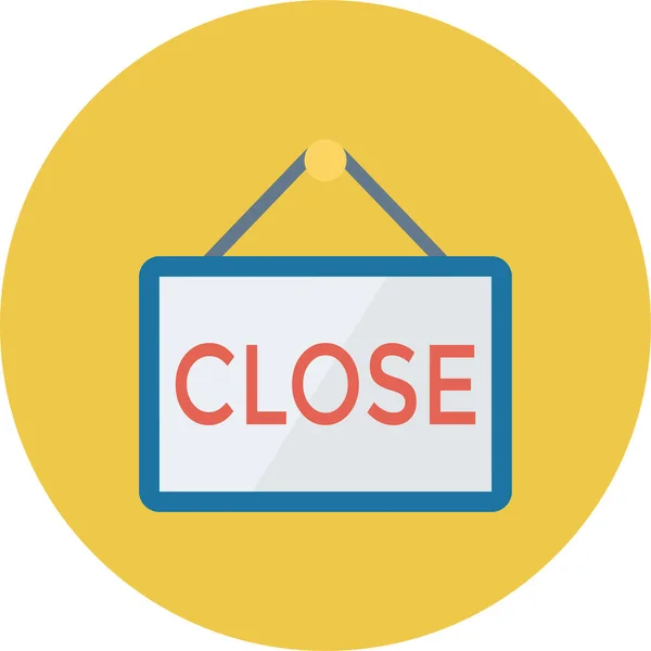 Business Close Closedoor Icoon Platte Stijl — Stockvector