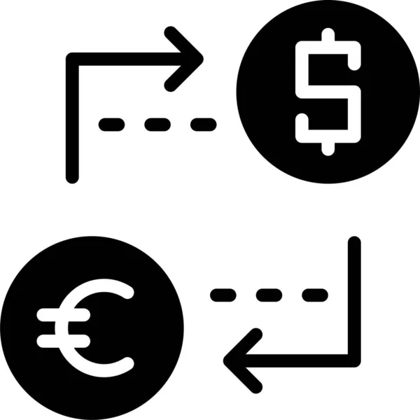 Ikona Wymiany Walut Dolar Stałym Stylu — Wektor stockowy