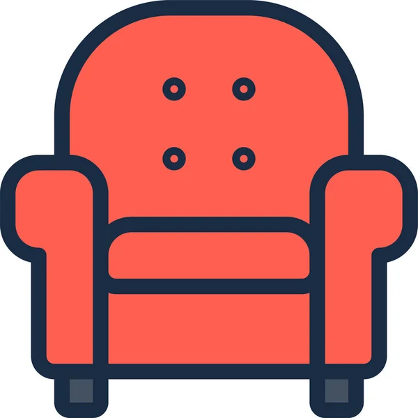 Couch Commerce Furniture Icon Filled Outline Style — 图库矢量图片