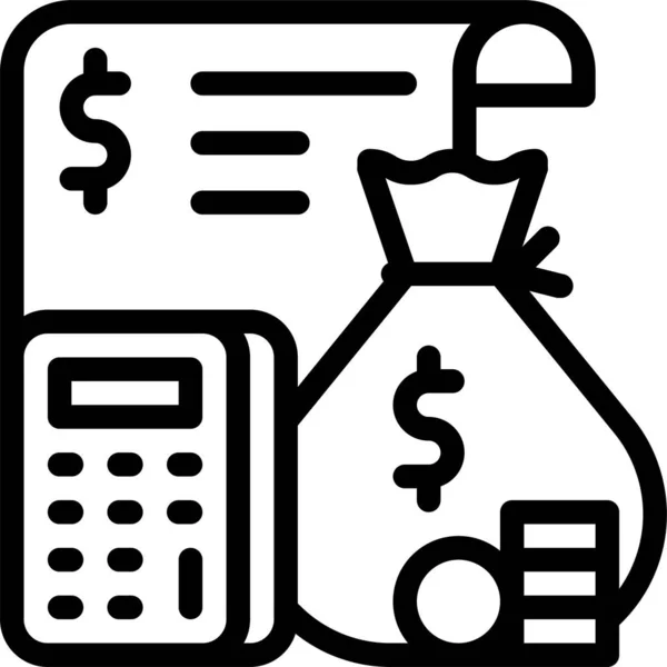 Accounting Budget Business Icon Outline Style — Stock Vector