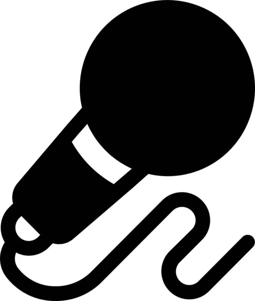 Tatil Karaoke Mikrofon Simgesi Katı Stili — Stok Vektör