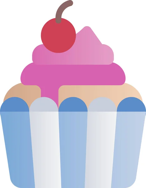 Eten Drinken Cupcake Dessert Icoon — Stockvector