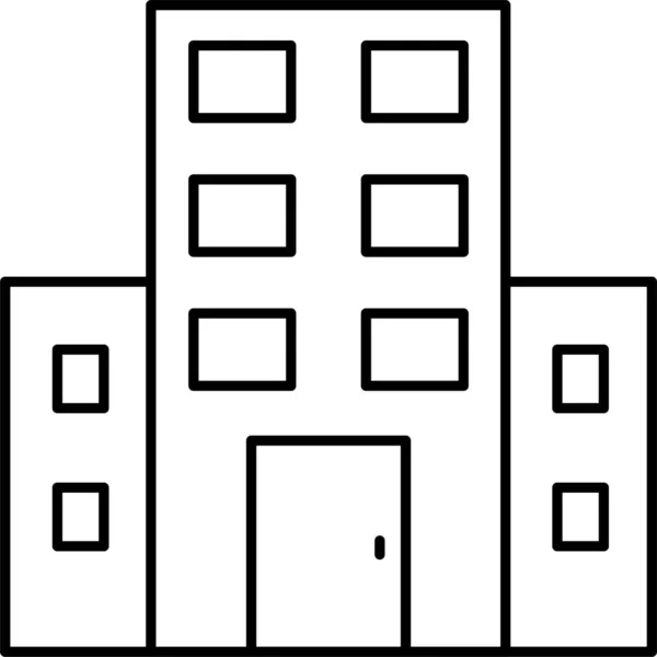 Budynek Hotelowa Ikona Restauracji — Wektor stockowy
