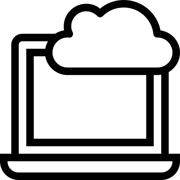 Ikona Urządzenia Przetwarzania Chmurze Stylu Outline — Wektor stockowy