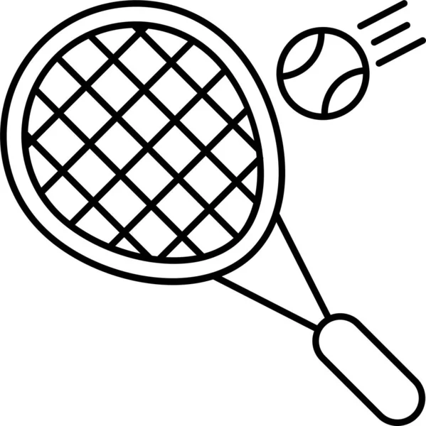 Raket Spor Tenis Ikonu — Stok Vektör