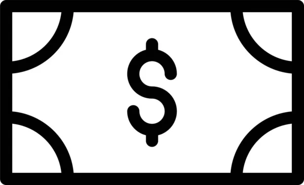 Cash Dollar Finanz Ikone Outline Stil — Stockvektor