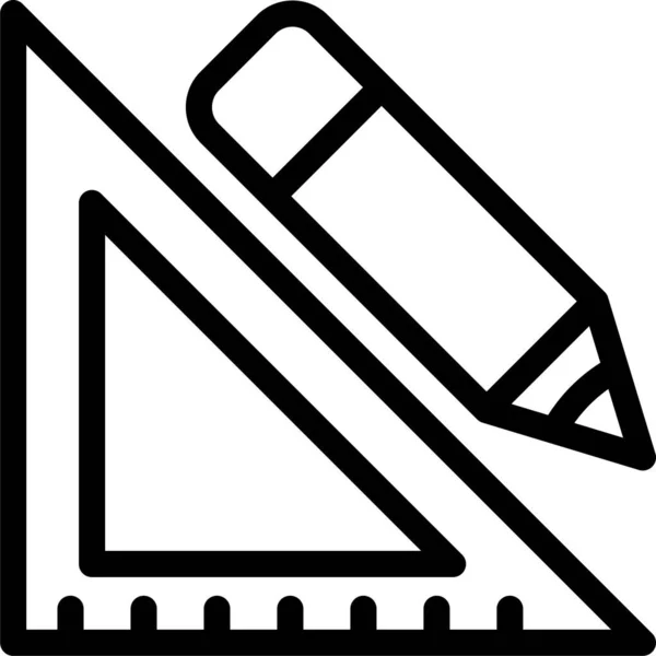 Ikona Geometrii Edycji Projektu Stylu Zarysu — Wektor stockowy