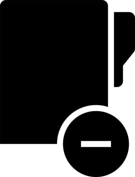 Ikona Kasowania Katalogu Dokumentacyjnego Solidnym Stylu — Wektor stockowy