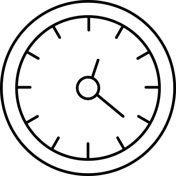 Reloj Tiempo Vacaciones Icono Estilo Esquema — Vector de stock