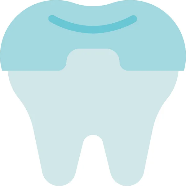 Crowning Dental Care Dental Treatment Icon Flat Style — Stock vektor